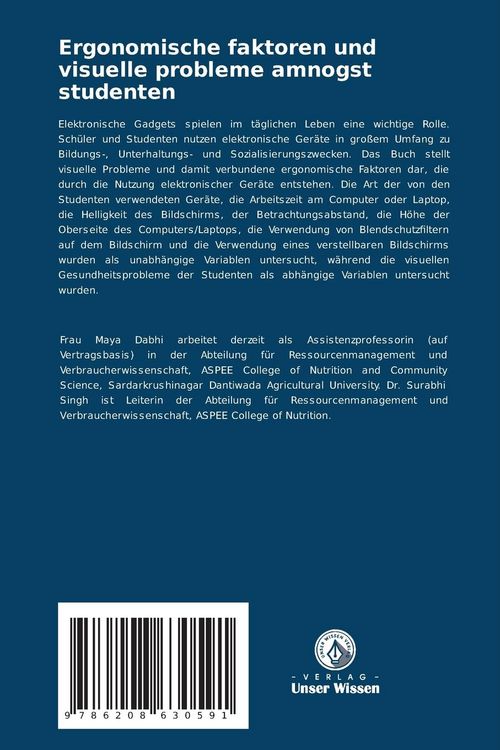 Produktbild: Ergonomische faktoren und visuelle probleme amnogst studenten