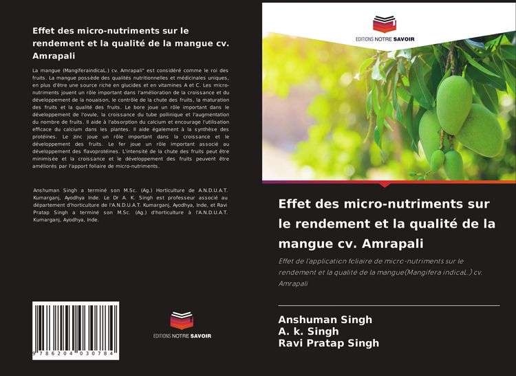 Produktbild: Effet des micro-nutriments sur le rendement et la qualit&eacute; de la mangue cv. Amrapali