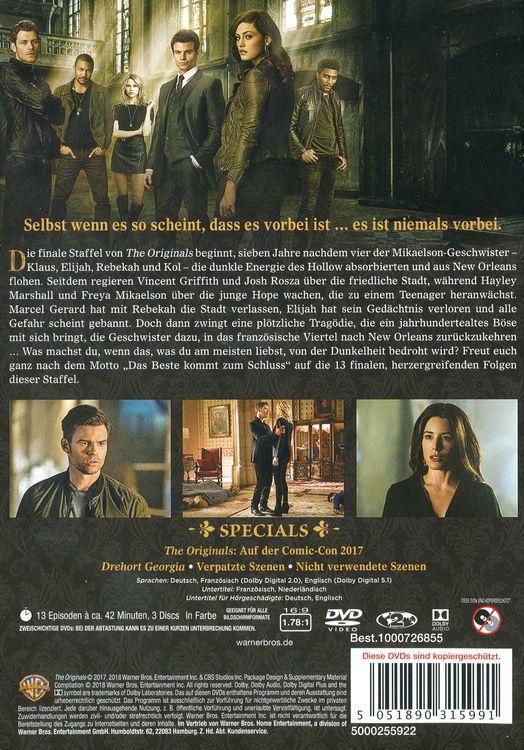 Produktbild: The Originals - Die komplette Staffel 5 [3 DVDs]