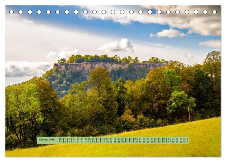 Produktbild: S&auml;chsische Schweiz - Erlebnisse eines Herbsturlaubs (Tischkalender 2026 DIN A5 quer), CALVENDO Monatskalender