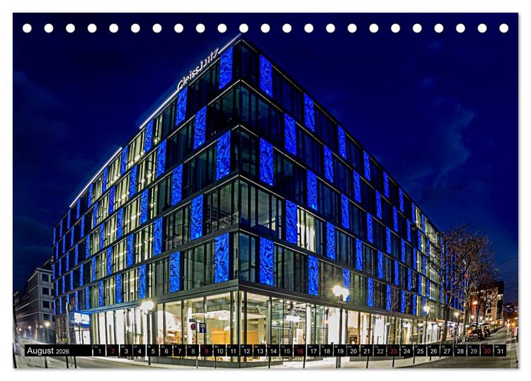 Produktbild: Stuttgart - Blue City Lights (Tischkalender 2026 DIN A5 quer), CALVENDO Monatskalender