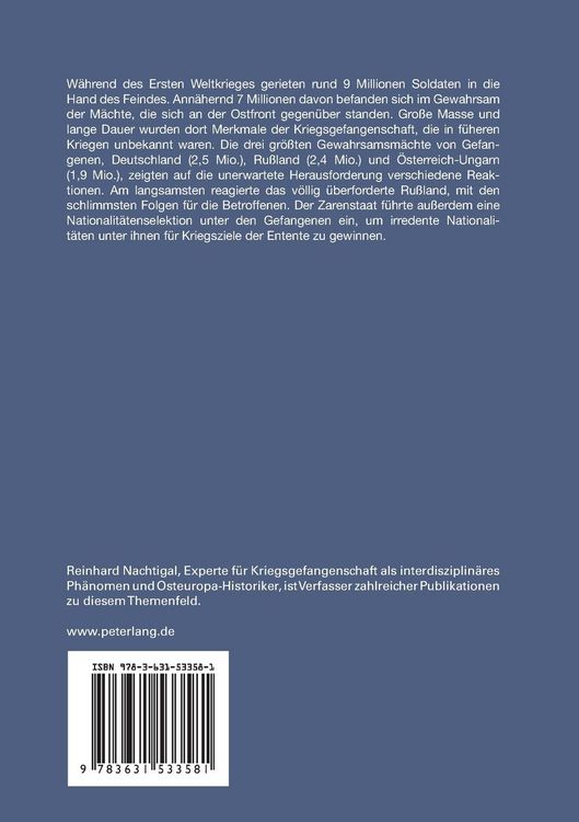 Produktbild: Kriegsgefangenschaft an der Ostfront 1914 bis 1918