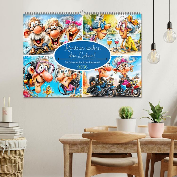 Produktbild: Rentner rocken das Leben! Mit Schwung durch den Ruhestand (Wandkalender 2026 DIN A2 quer), CALVENDO Monatskalender
