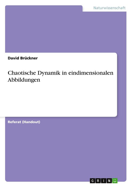 Produktbild: Chaotische Dynamik in eindimensionalen Abbildungen