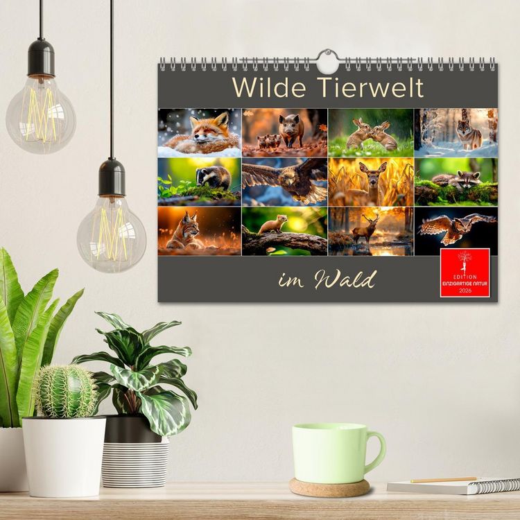 Produktbild: Wilde Tierwelt im Wald (Wandkalender 2026 DIN A4 quer), CALVENDO Monatskalender