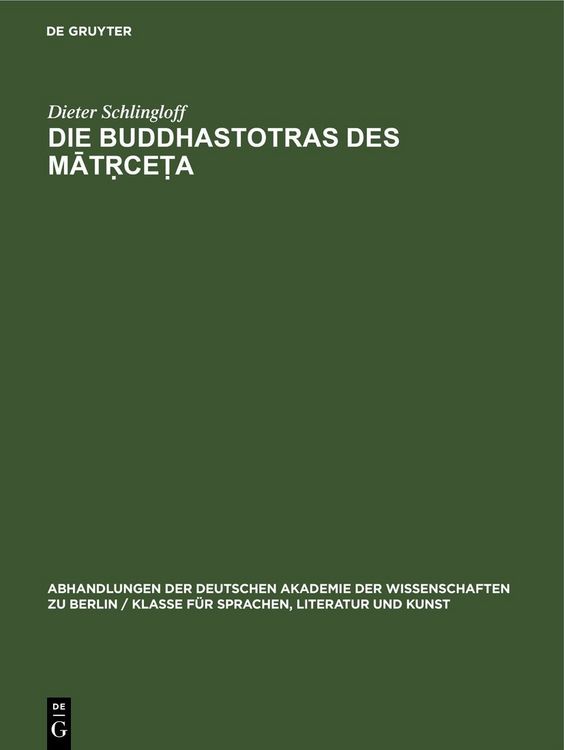 Produktbild: Die Buddhastotras des Mātṛceṭa