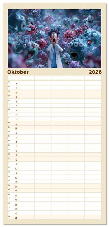 Produktbild: Familienplaner 2026 - Nur ein paar Semester Medizin mit 5 Spalten (Wandkalender, 21 x 45 cm) CALVENDO