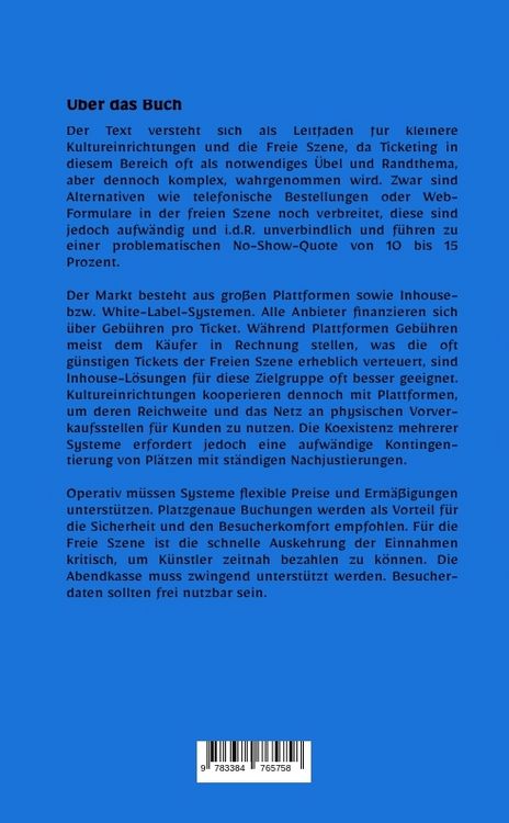 Produktbild: Ticketing f&uuml;r kleinere Kultureinrichtungen und die Freie Szene