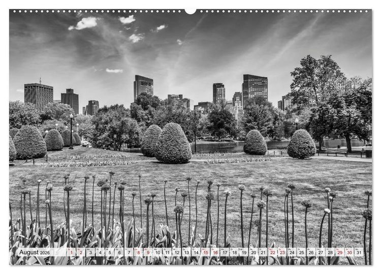 Produktbild: BOSTON Monochrome Stadtansichten (hochwertiger Premium Wandkalender 2026 DIN A2 quer), Kunstdruck in Hochglanz