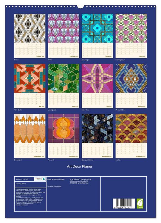 Produktbild: Art Deco Planer (hochwertiger Premium Wandkalender 2026 DIN A2 hoch), Kunstdruck in Hochglanz