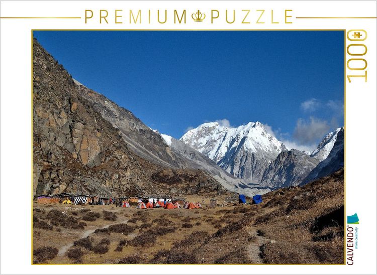 Produktbild: CALVENDO Puzzle Lagerplatz Lhonak | 1000 Teile Lege-Gr&ouml;&szlig;e 64x48cm Foto-Puzzle f&uuml;r gl&uuml;ckliche Stunden