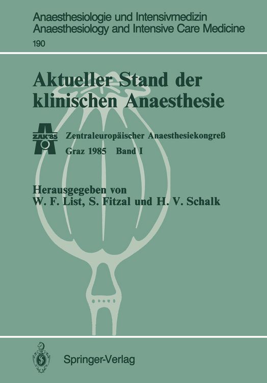 Produktbild: Aktueller Stand der klinischen Anaesthesie