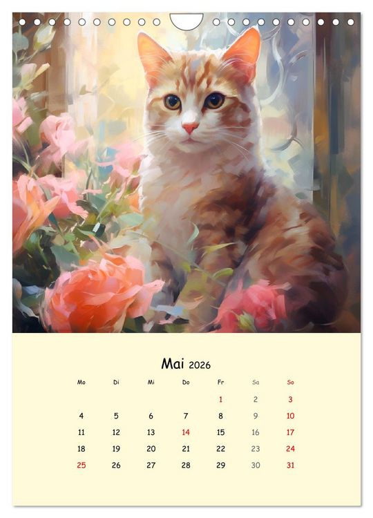 Produktbild: Liebliche Katzen. Anmut und W&uuml;rde mit Blumen (Wandkalender 2026 DIN A4 hoch), CALVENDO Monatskalender