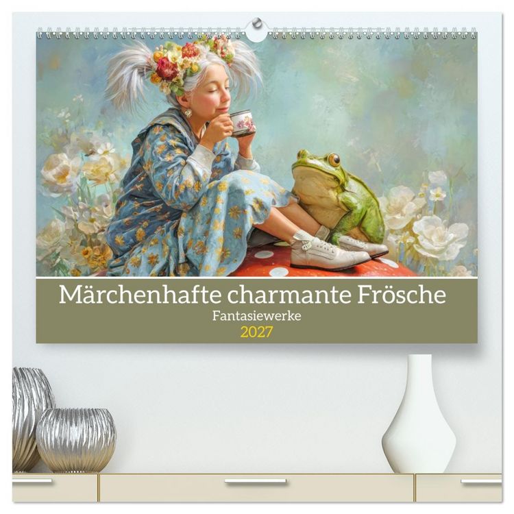 Produktbild: M&auml;rchenhafte charmante Fr&ouml;sche - Fantasiewerke (hochwertiger Premium Wandkalender 2027 DIN A2 quer), Kunstdruck in Hochglanz