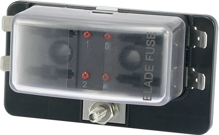 Produktbild: TRU COMPONENTS TC-R3-76-01-3L104 KFZ-Sicherungshalter mit Statusanzeige Passend f&uuml;r (Sicherungen) Flachsicherung Standard 30 A 32 V/DC 1 St.