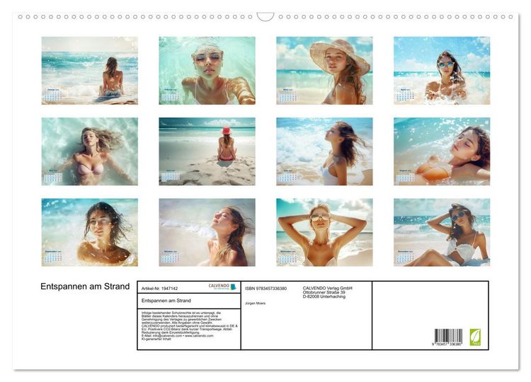 Produktbild: Entspannen am Strand (Wandkalender 2026 DIN A2 quer), CALVENDO Monatskalender