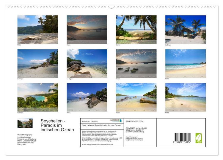 Produktbild: Seychellen - Paradis im indischen Ozean (hochwertiger Premium Wandkalender 2026 DIN A2 quer), Kunstdruck in Hochglanz