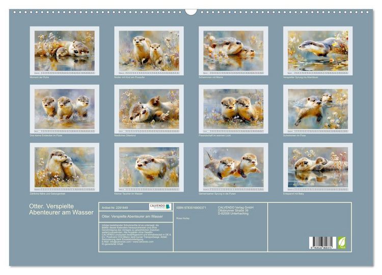Produktbild: Otter. Verspielte Abenteurer am Wasser (Wandkalender 2027 DIN A2 quer), CALVENDO Monatskalender