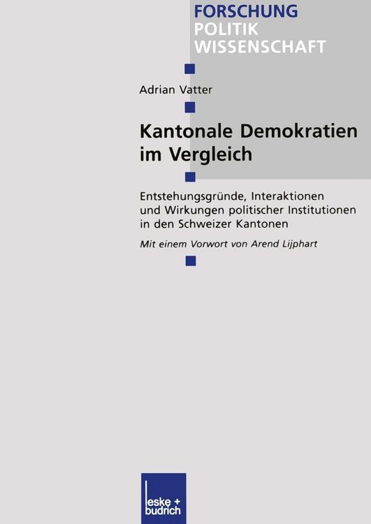 Produktbild: Kantonale Demokratien im Vergleich