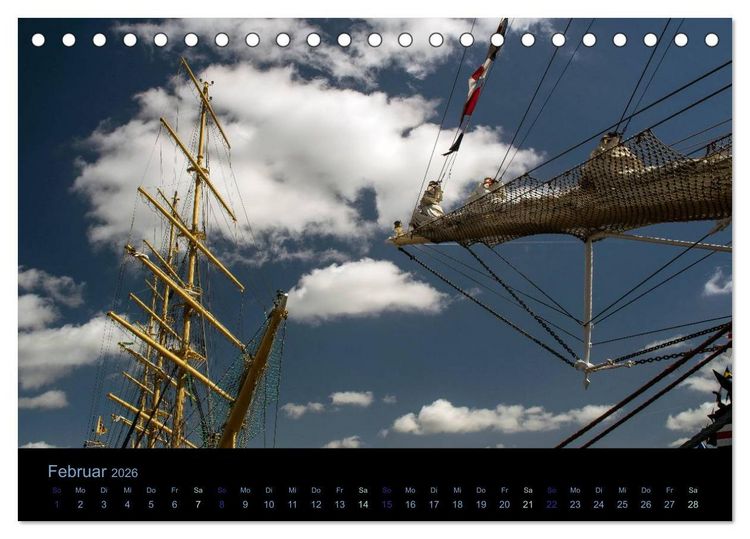 Produktbild: Segelschiffe - Maritime Details (Tischkalender 2026 DIN A5 quer), CALVENDO Monatskalender
