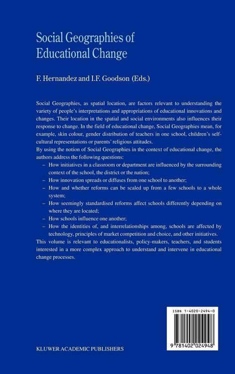 Produktbild: Social Geographies of Educational Change
