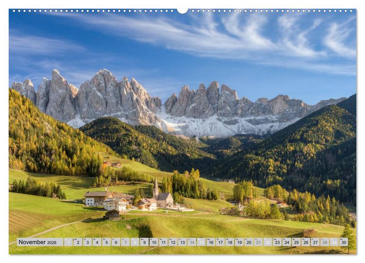 Produktbild: Wundersch&ouml;ne Dolomiten (Wandkalender 2026 DIN A2 quer), CALVENDO Monatskalender