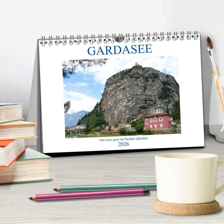 Produktbild: GARDASEE Von Arco ganz im Norden s&uuml;dw&auml;rts (Tischkalender 2026 DIN A5 quer), CALVENDO Monatskalender