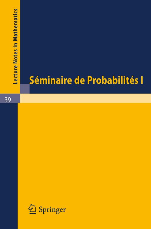 Produktbild: S&eacute;minaire de Probabilit&eacute;s I
