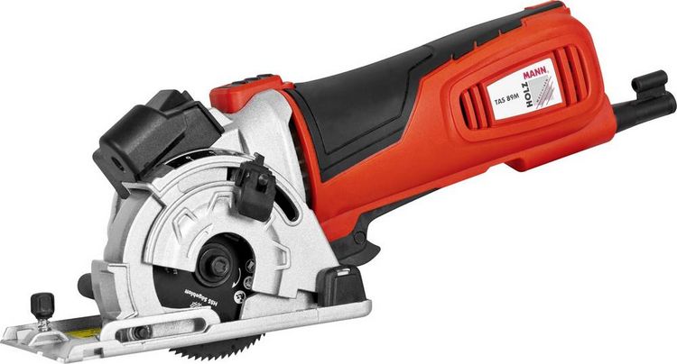 Produktbild: Holzmann Maschinen TAS89M_230V Mini-Handkreiss&auml;ge Schnitttiefe max. (90&deg;) 28.5 mm mit Zubeh&ouml;r, inkl. Koffer 600 W