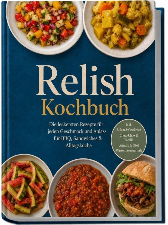 Produktbild: Relish Kochbuch: Die leckersten Rezepte f&uuml;r jeden Geschmack und Anlass &ndash; f&uuml;r BBQ, Sandwiches & Alltagsk&uuml;che &ndash; inkl. Laken & Gew&uuml;rzen, Chow-Chow & Piccalilli, Gem&uuml;se & Obst, Wassermelonenrinde