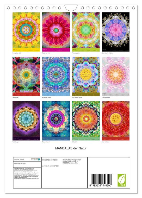 Produktbild: MANDALAS der Natur (Wandkalender 2026 DIN A4 hoch), CALVENDO Monatskalender