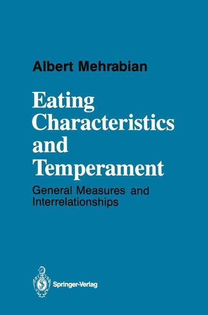 Produktbild: Mehrabian, A: Eating Characteristics and Temperament