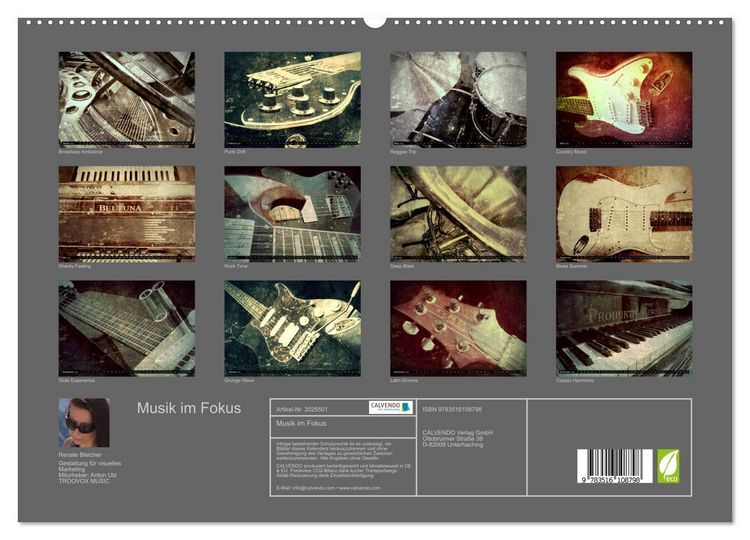 Produktbild: Musik im Fokus (hochwertiger Premium Wandkalender 2026 DIN A2 quer), Kunstdruck in Hochglanz