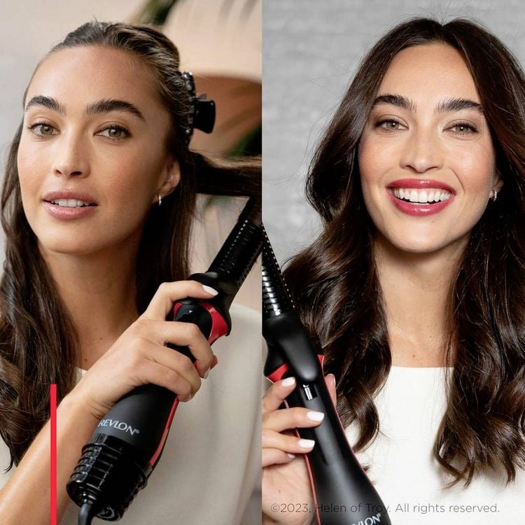 Produktbild: Revlon RVDR5333E Warmluftb&uuml;rste Schwarz, Rot mit Lockenfunktion
