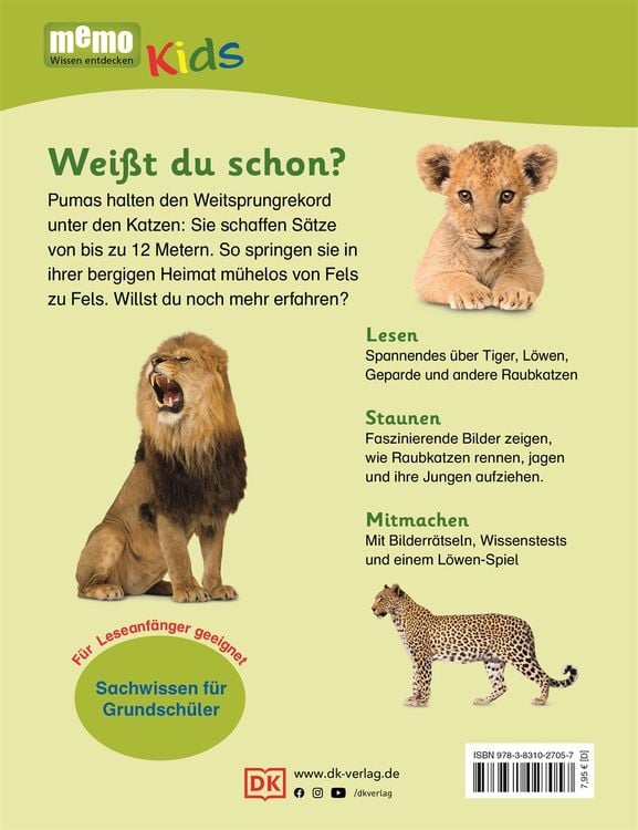 Produktbild: Große Raubkatzen / memo Kids Band 19