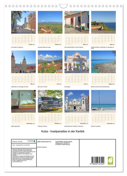 Produktbild: Kuba - Inselparadies in der Karibik (Wandkalender 2026 DIN A3 hoch), CALVENDO Monatskalender