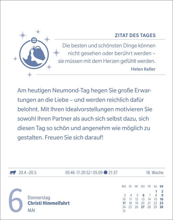 Produktbild: Wassermann Sternzeichenkalender 2027 - Tagesabrei&szlig;kalender - Ihr Horoskop f&uuml;r jeden Tag