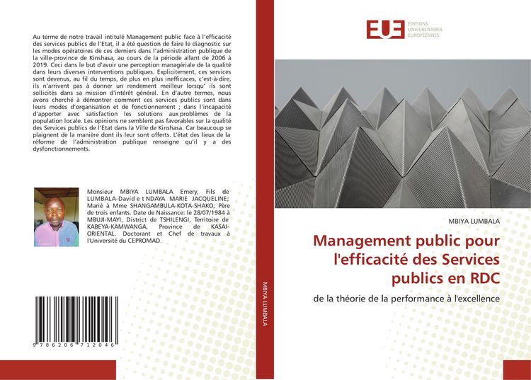 Produktbild: Management public pour l'efficacit&eacute; des Services publics en RDC