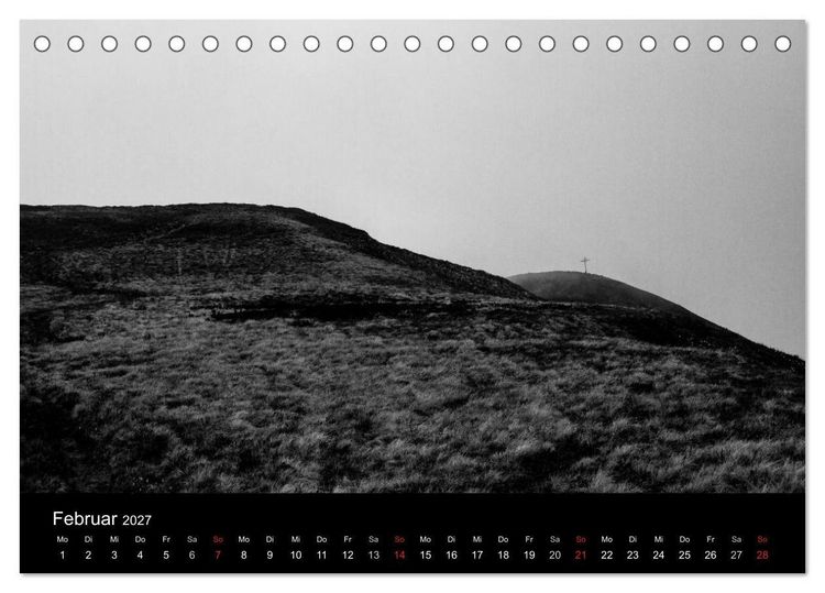 Produktbild: BERGE IN SCHWARZ WEISS (Tischkalender 2027 DIN A5 quer), CALVENDO Monatskalender
