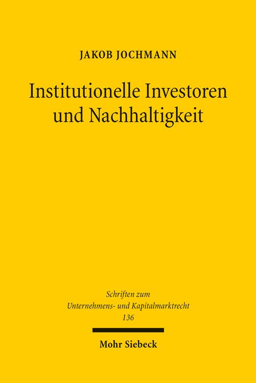 Produktbild: Institutionelle Investoren und Nachhaltigkeit