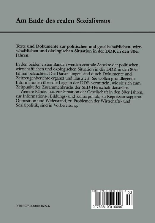 Produktbild: Die wirtschaftliche und &ouml;kologische Situation der DDR in den 80er Jahren