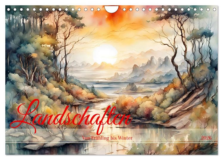 Produktbild: Landschaften Von Fr&uuml;hling bis Winter (Wandkalender 2026 DIN A4 quer), CALVENDO Monatskalender