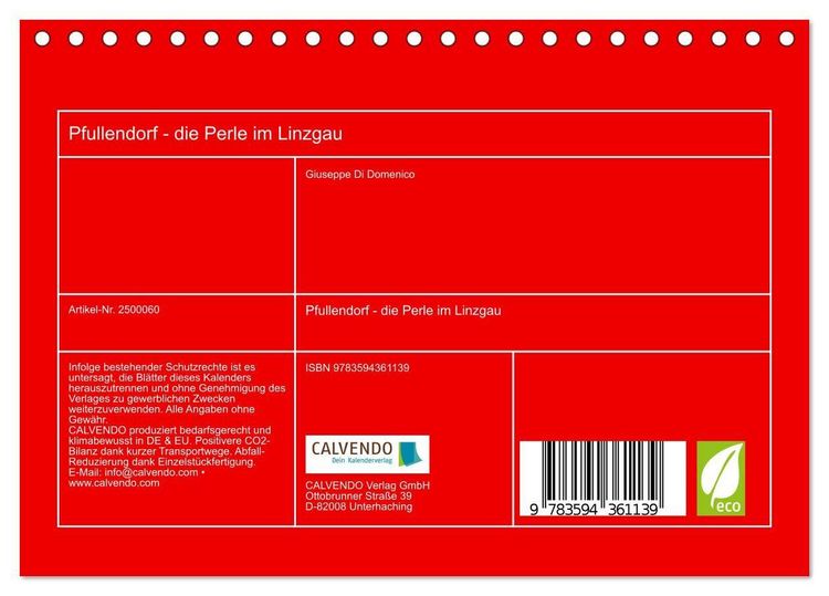 Produktbild: Pfullendorf - die Perle im Linzgau (Tischkalender 2027 DIN A5 quer), CALVENDO Monatskalender