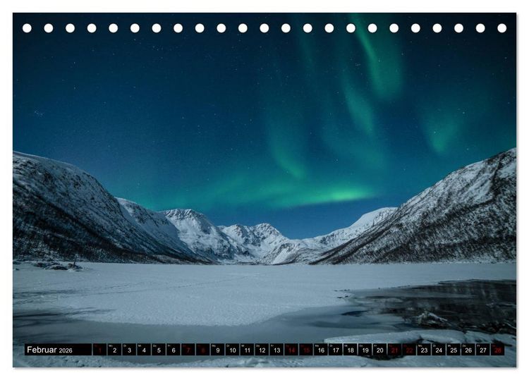 Produktbild: Aurora borealis - Magische Polarlichtn&auml;chte in Island und Norwegen (Tischkalender 2026 DIN A5 quer), CALVENDO Monatskalender