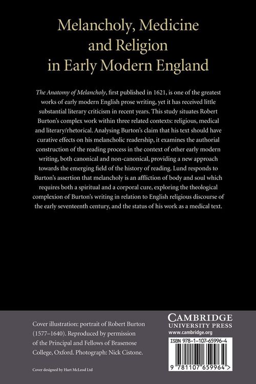 Produktbild: Melancholy, Medicine and Religion in Early Modern England