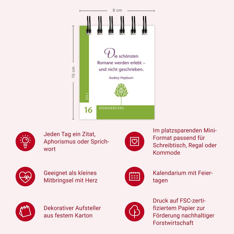 Produktbild: 365 W&uuml;nsche f&uuml;r dich Mini-Geschenkkalender 2026