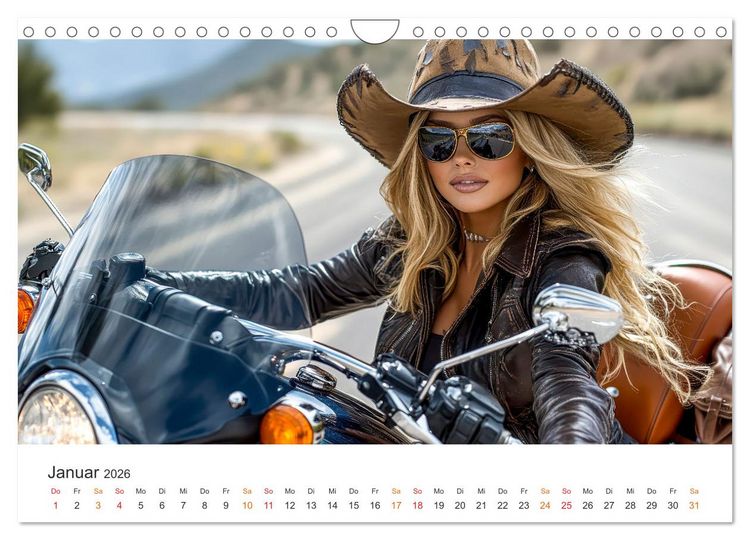 Produktbild: Frauen Power Motorrad (Wandkalender 2026 DIN A4 quer), CALVENDO Monatskalender