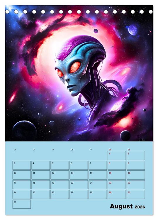 Produktbild: Galaktische Begegnungen (Tischkalender 2026 DIN A5 hoch), CALVENDO Monatskalender