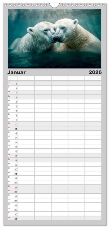 Produktbild: Familienplaner 2026 - Unzertennlich mit 5 Spalten (Wandkalender, 21 x 45 cm) CALVENDO