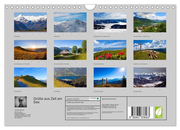 Produktbild: Gr&uuml;&szlig;e aus Zell am See (Wandkalender 2026 DIN A4 quer), CALVENDO Monatskalender